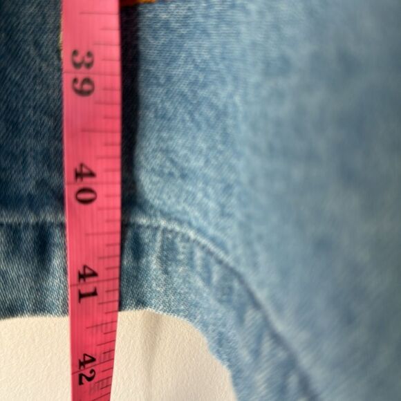 Victorian Era Jean Dress Denim Embroidered Floral Butterfly - Picture 7 of 7